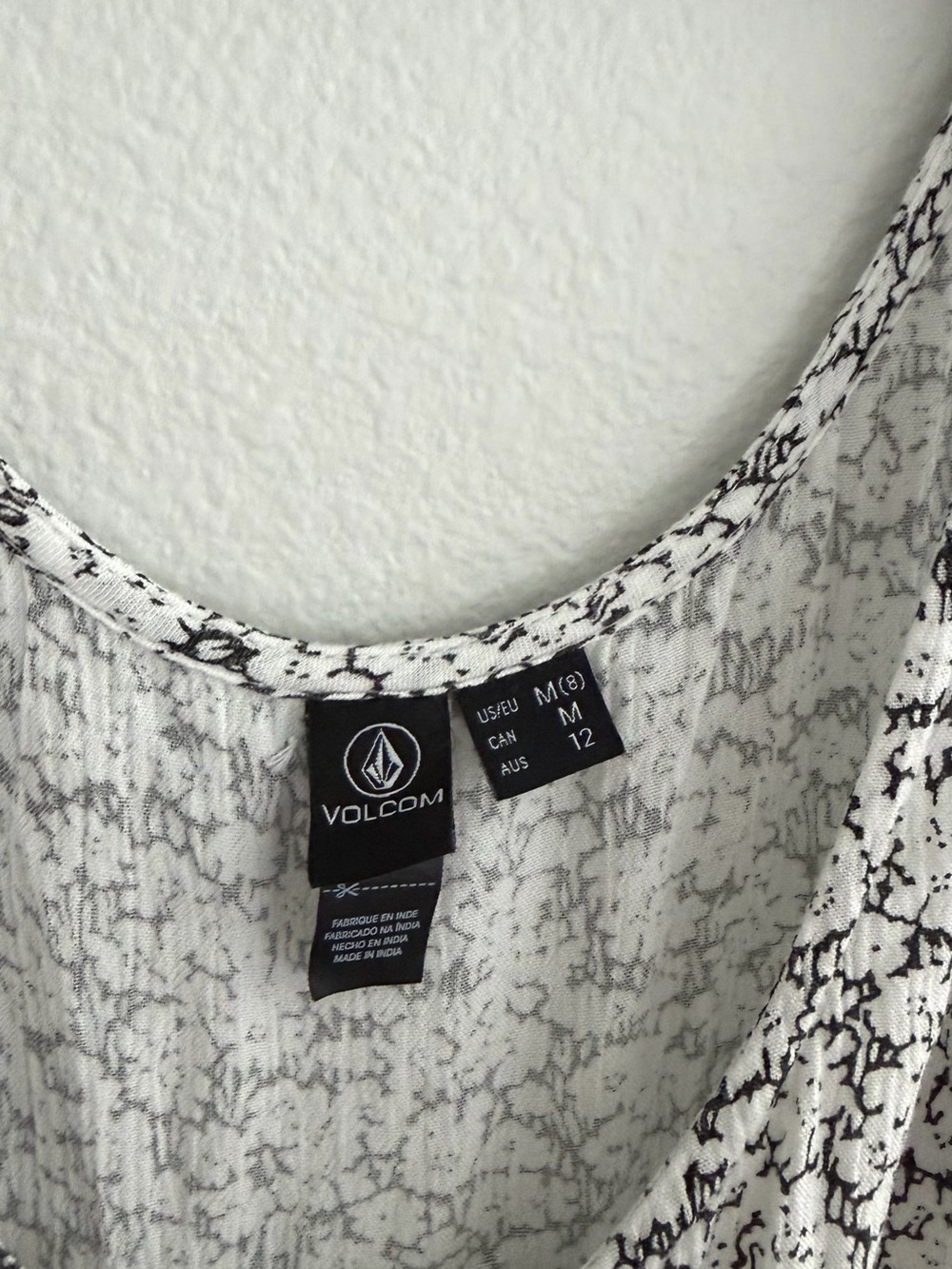 Volcom White and Black Floral Scoop-Neck Mini Dress - Picture 3 of 4